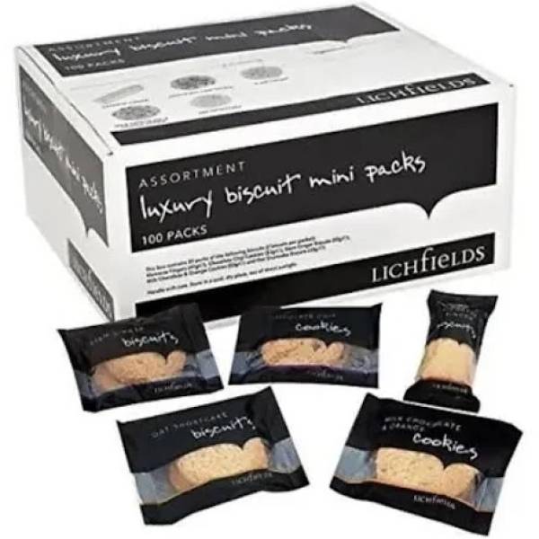Lichfields Assortment Luxury Biscuits And Cookies (100 Mini Packs)