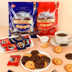 Superior Yummy Spiral Butter Cookies with Glucose Classic Sweet Taste for Casual Eating and Gathering Sharing Box Packaging