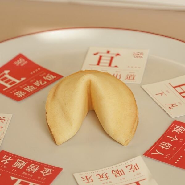 Asian Snacks Hot Selling Fortune Biscuits with Different Fun Meaningful Text Exotic Snacks Custom Sweet Cookies 100g